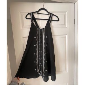 Black and white dress - with fringe detail straps! -SIZE SMALL